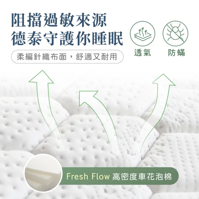 【德泰法蘭西床】Gaia綠境 飯店款彈簧床墊-雙大6尺(贈抗菌枕)