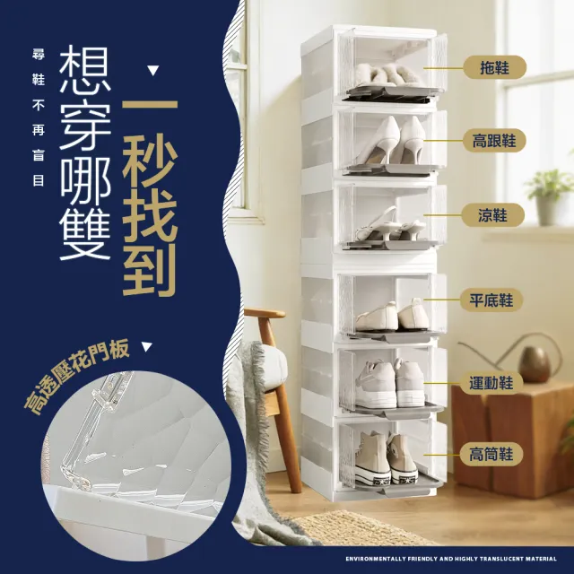 【FL 生活+】6雙組 超耐重自動開合可疊加快裝式鞋盒 球鞋盒 翻蓋式鞋盒 免組裝鞋盒 一體式鞋盒 FL_336x2