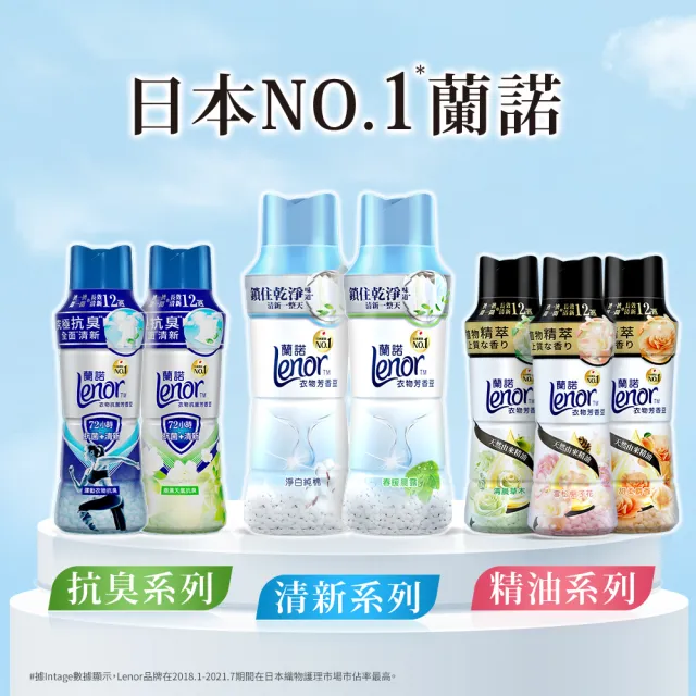 【Lenor 蘭諾】衣物芳香豆補充包 880ml/900ml/940ml x2入(香香豆/芳香顆粒/抗菌豆/香氛精油豆)