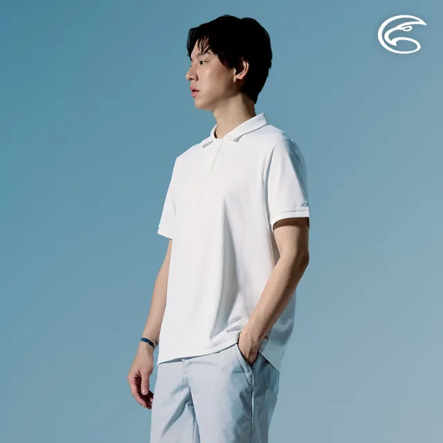 【ADISI】男高效降溫速乾動感POLO衫 AL2611102 晨白 M-3XL｜涼感 UPF50+ 抗UV 吸濕排汗 快乾 彈性 排汗衣
