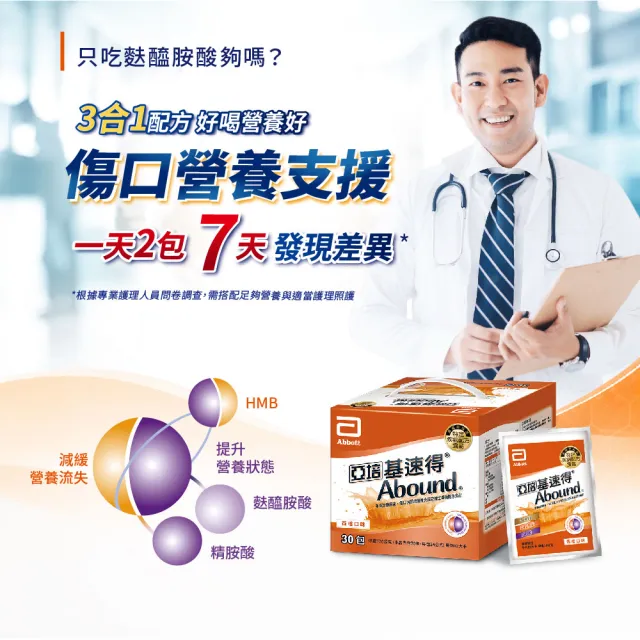 【亞培】基速得-傷口營養支援24g x14入/盒(不只提供麩醯胺酸、癌友糖友適用、傷口營養補給)