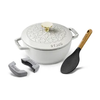 STAUB】雪花雕花琺瑯鑄鐵鍋和食鍋16cm-顏色任選(德國雙人牌集團官方直
