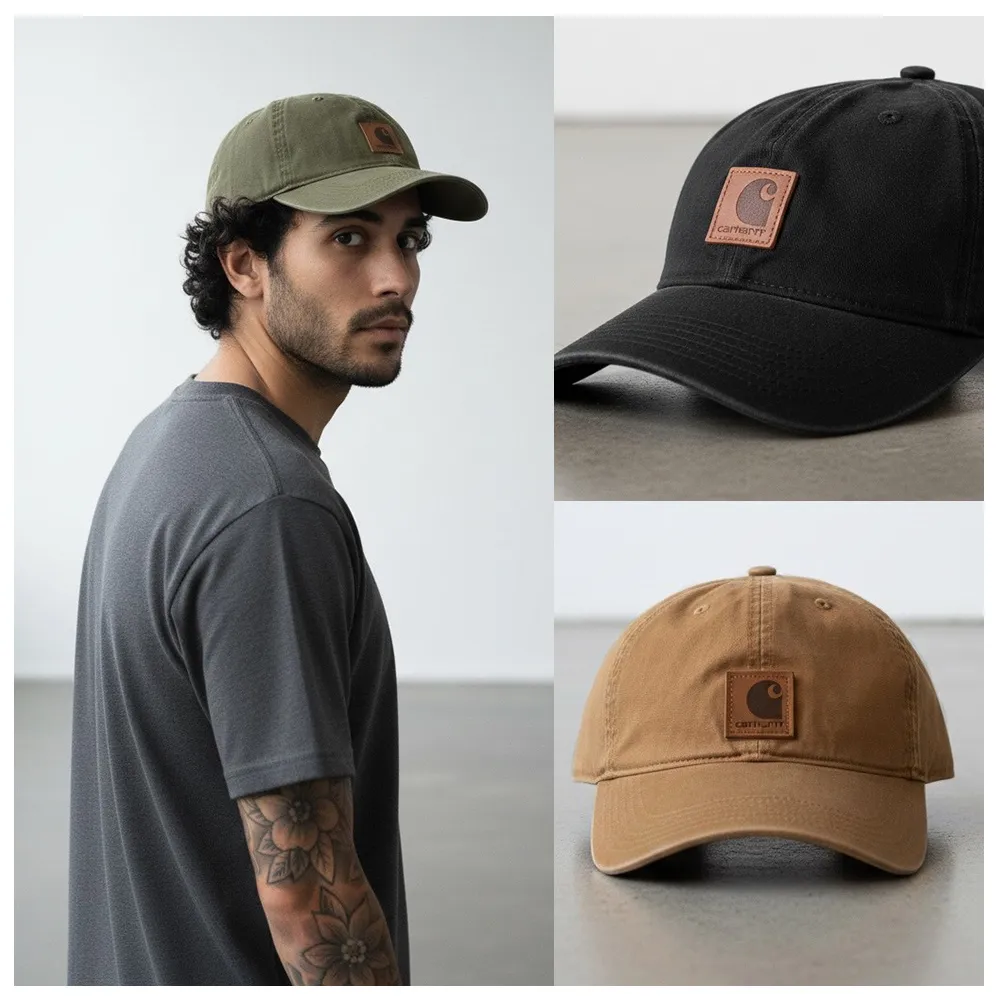 carhartt 美式皮標棒球帽 水洗老帽 工裝滑板品牌