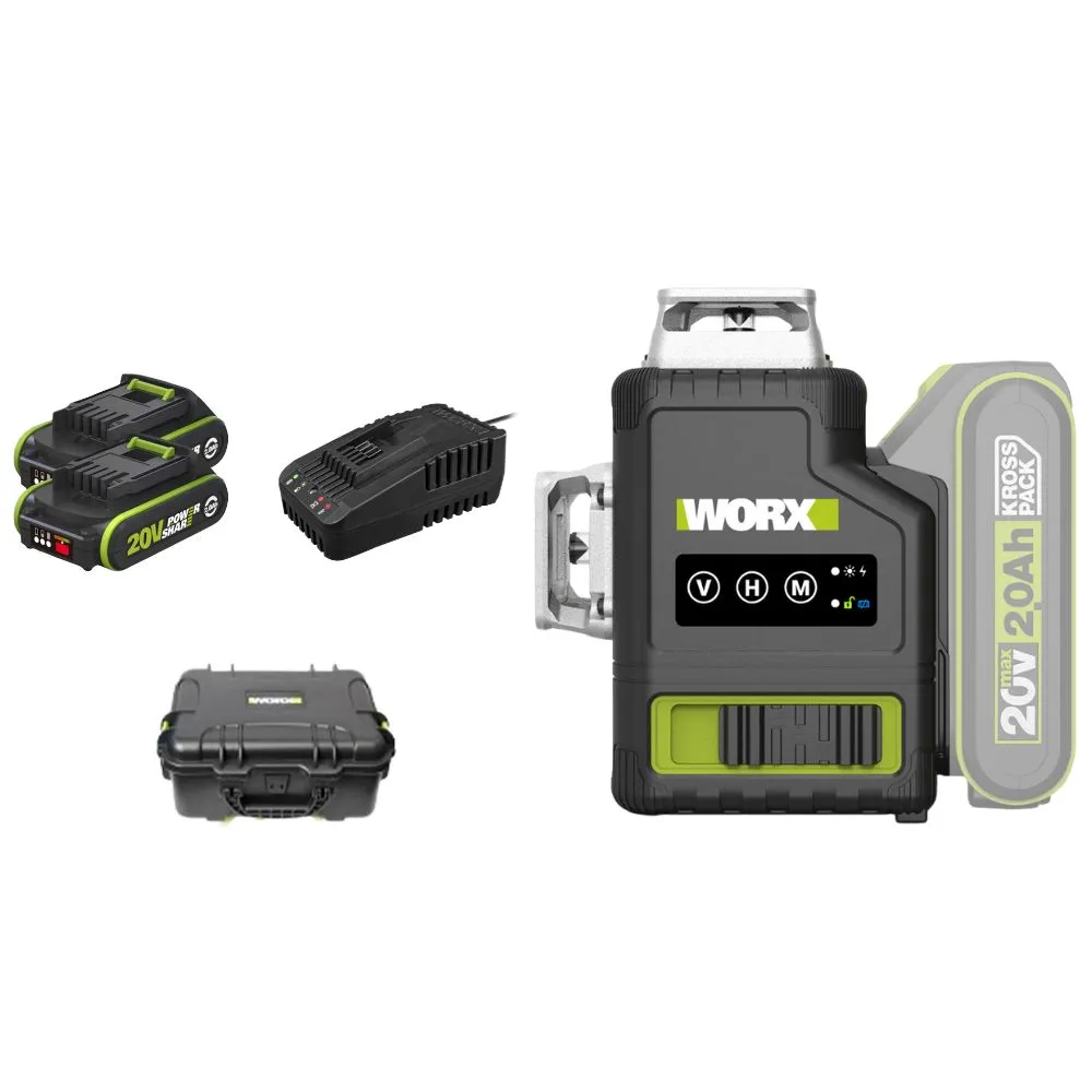 【WORX 威克士】20V 12線雷射水平儀 水平儀 木工 鋰電水平儀 雷射水平儀 激光水平儀 鐳射水平儀 WU005.11