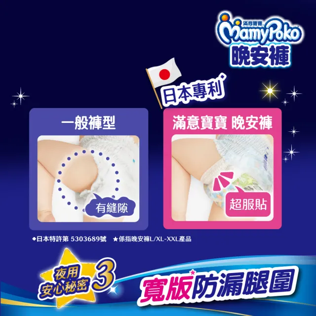 【滿意寶寶】兒童系列晚安褲男/女XL以上22片x3包 4箱組 (褲型)