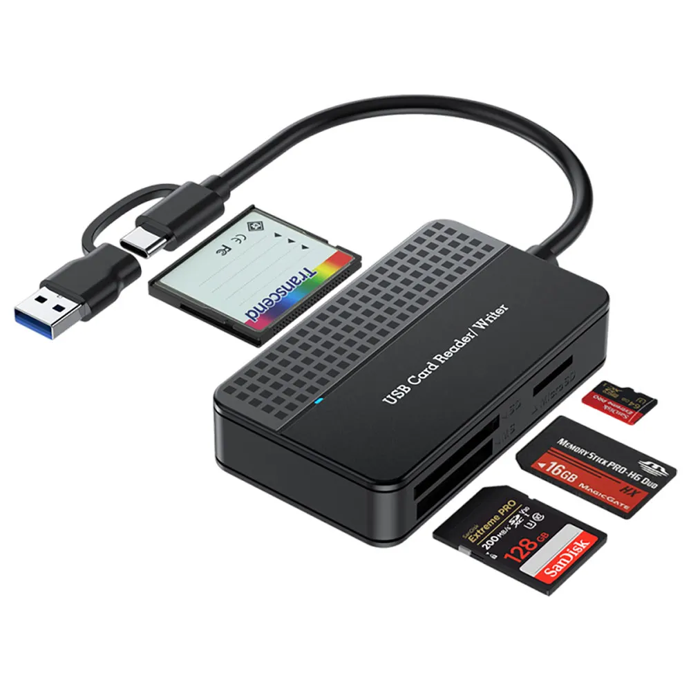 【The rare】USB3.0轉Type-C/TF/SD四合一讀卡器 MS記憶卡 多功能轉接頭 單反相機讀卡器