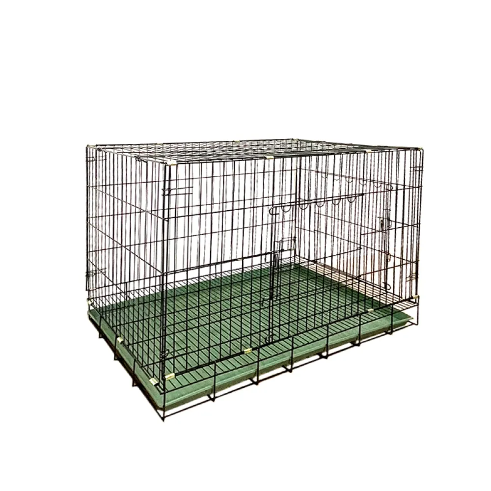 【空間特工】靜電烤漆摺疊鐵線狗籠90x56x65cm-雙門中型犬適用(狗籠/狗屋/鐵籠/籠子/鐵架/寵物籠/外出籠)