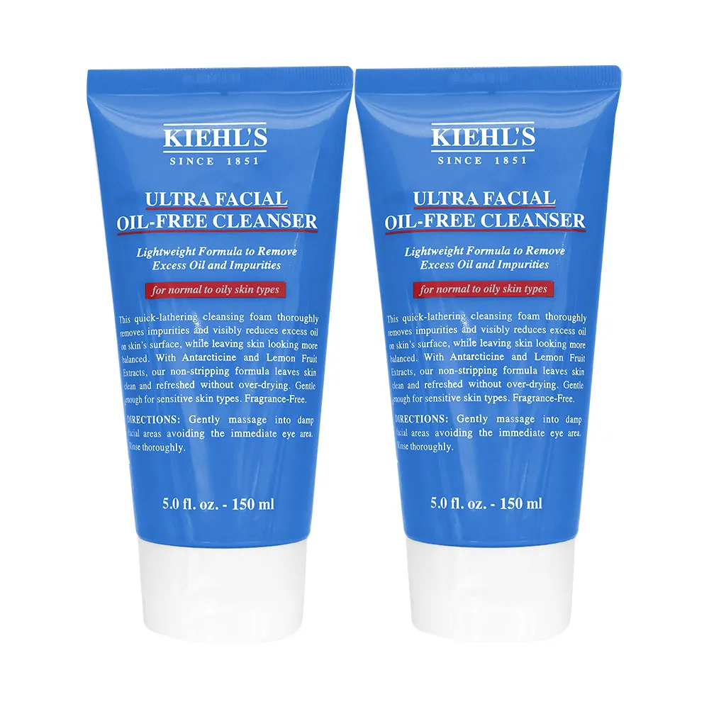 【Kiehl’s 契爾氏】冰河保濕無油清爽潔面慕斯(150ml*2 契爾氏/專櫃公司貨)