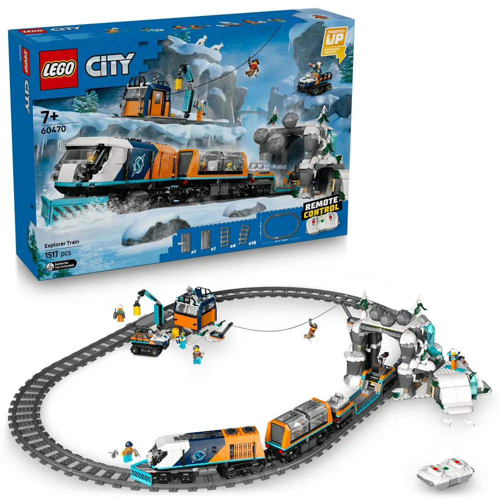 【LEGO 樂高】城市系列 60470 探險家的北極特快車(男孩禮物 火車玩具 積木 兒童玩具)