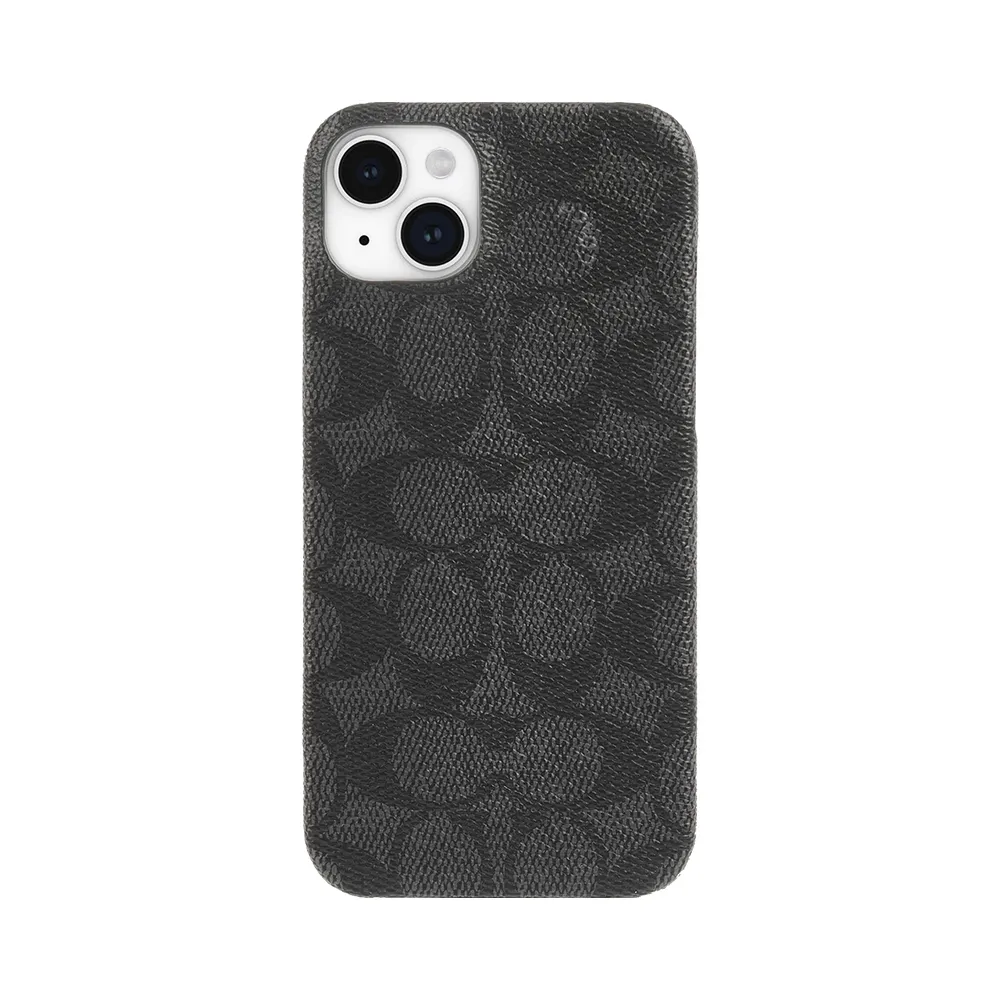 【COACH】iPhone 15 手機殼 黑色經典大C(iPhone14 / 13可共用)
