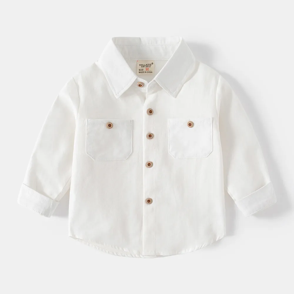 【Baby 童衣】雙口袋長袖白襯衫 春秋表演襯衫 88963(共1款) - momo購物網 - 好評推薦 -2026年6月