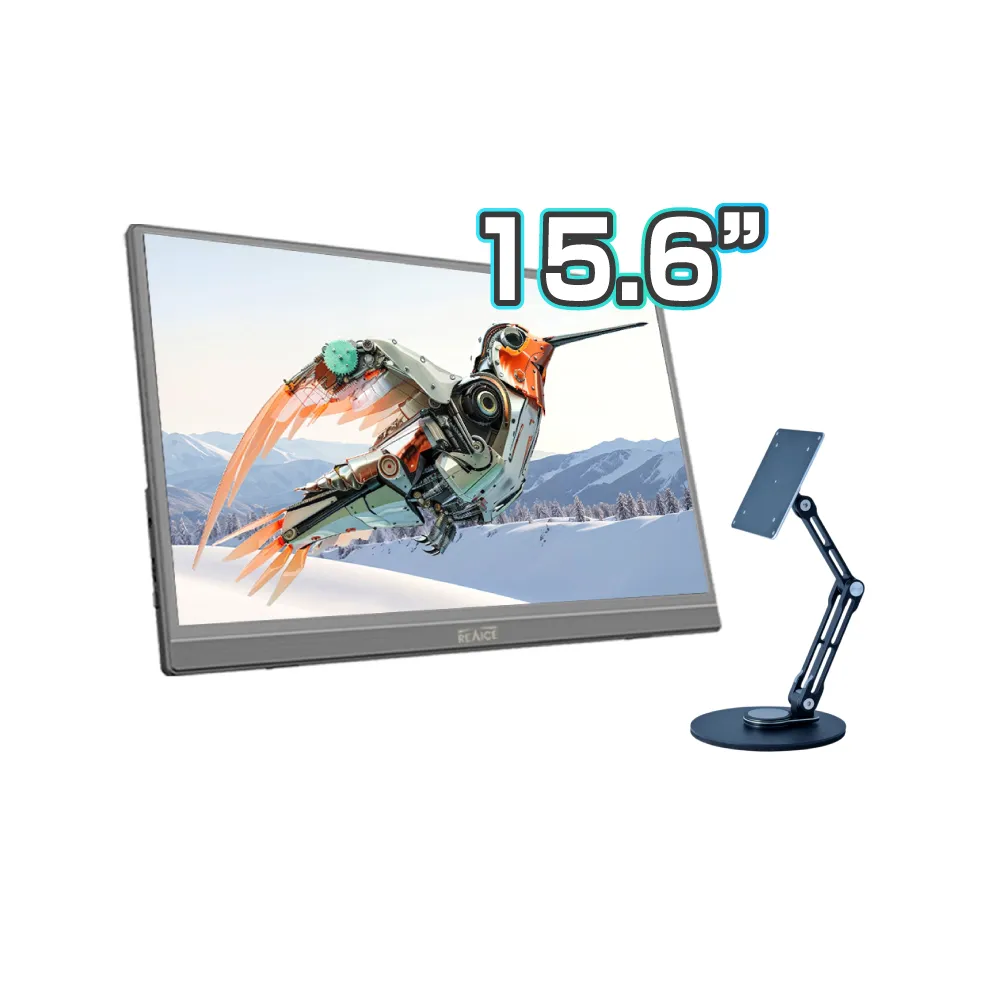 【REAICE】15.6型IPS超薄可攜式外接螢幕-VESA支架組(Switch/移動式/HDMI/Type-C/VESA支架)