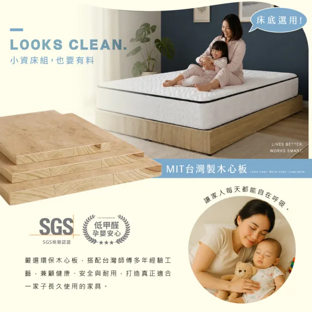 【A FACTORY 傢俱工場】小資型 雙人5尺 房間組三件(床片+六分強化底+床墊)