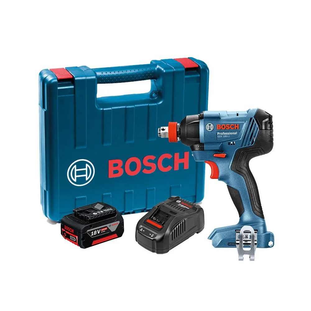 【BOSCH 博世】18V 鋰電電鑽/起子機套裝組 GDX 180-LI 4.0Ah