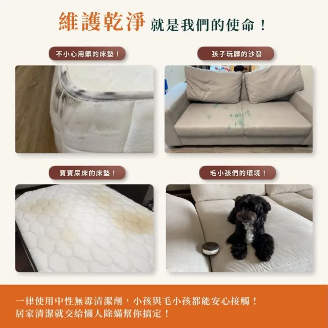 懶人除蟎｜水洗一字型沙發(長度260cm-310cm)★贈除蟎+防汙鍍膜