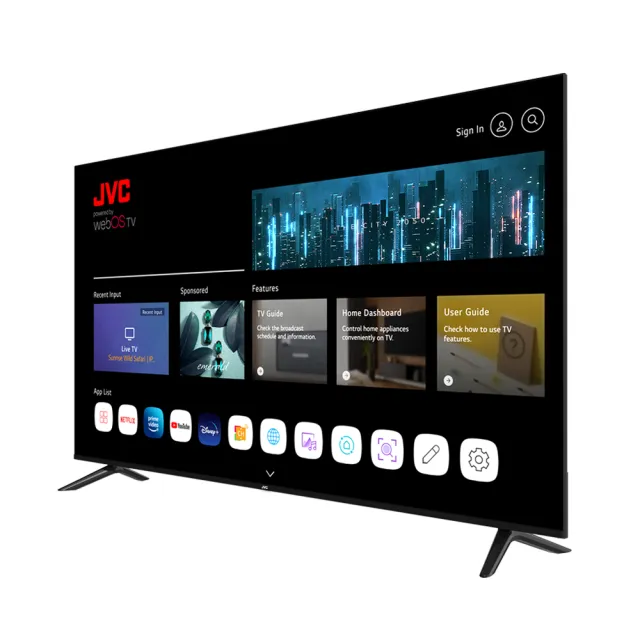 【JVC】家電快配★65型 Apple認證AirPlay2 4K HDR 飛輪體感連網液晶顯示器(65G2)
