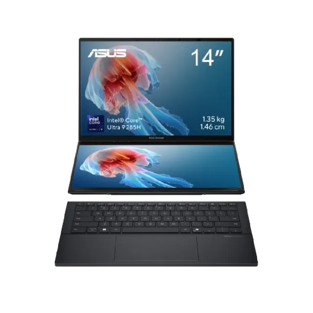 【ASUS 華碩】14吋Ultra 9輕薄AI筆電(ZenBook Duo UX8406CA/Ultra 9-285H/16G/512G SSD/W11/OLED)