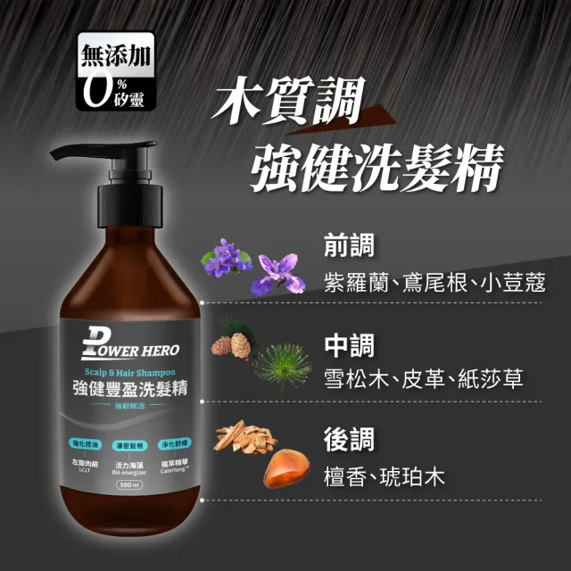 【PowerHero 勁漢英雄】洗髮精500mlx3入組(強健豐盈)
