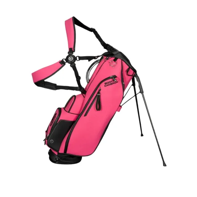 【Scotty Cameron 卡麥隆】Exotic Electric Pink Player V Bag 限量鱷魚紋粉紅色高爾夫腳架球袋 VESSEL聯名