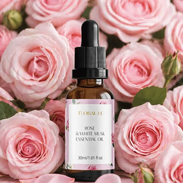 【Floral M】玫瑰白麝香空間香氛油30ml(擴香精油/香氛精油/擴香花專用/水氧機精油/淨化空氣)（其他規格）