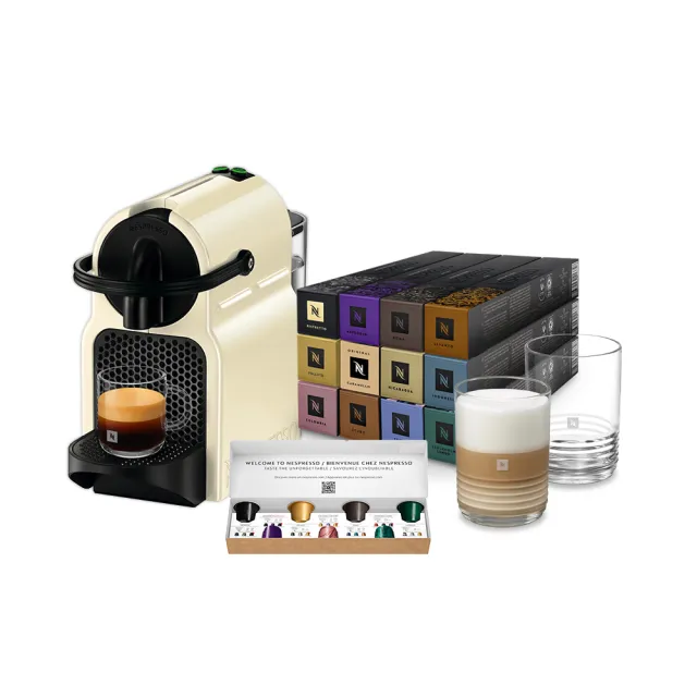 【Nespresso】膠囊咖啡機 Inissia _香草黃 奶茶色 送禮 入厝 全自動咖啡機(探索禮盒120顆迎新會員組)
