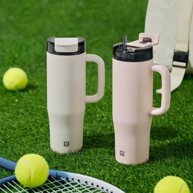 【ZWILLING 德國雙人】THERMO PLUS 316L不鏽鋼保溫保冰吸管車架杯900ml-2色任選(德國雙人牌集團官方直營)