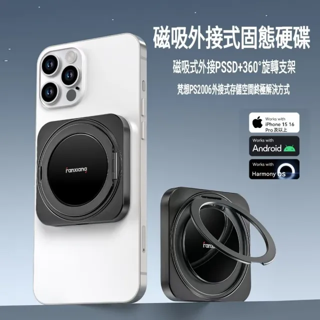 【FANXIANG 梵想】PS2006 500GB磁吸外接式固態硬碟(USB3.2Gen2x2 20Gbps 適用iphone15-17)