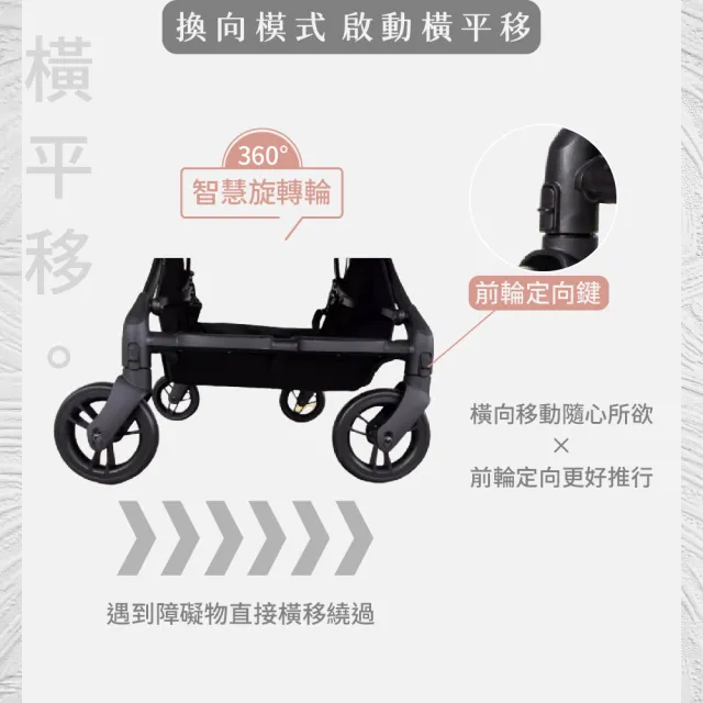 【Youbi】橫平移X雙向秒收嬰兒推車 換向輕量手推車(嬰兒手推車 把手換向 嬰兒推車)
