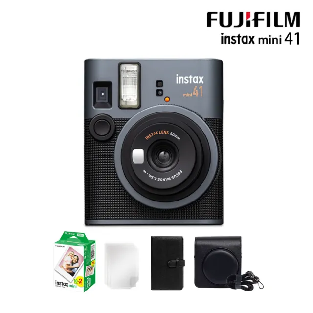 【FUJIFILM 富士】instax mini 41 拍立得相機 原廠公司貨(皮套20張底片相冊超值組合)