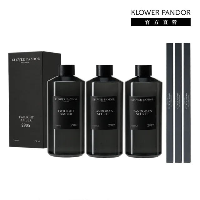 【KLOWER PANDOR】KP記憶香氛 沉浸式空間擴香補充瓶500ml-3入組(多款任選)