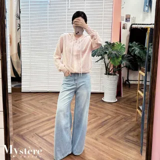 【my stere 我的時尚秘境】冰絲連帽蕾絲雙繩外套 四色可選 冰絲外套 針織罩衫 涼感外套 針織連帽外套