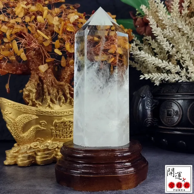 【開運方程式】天然巴西頂級白水晶柱W79一物一拍(白水晶柱的能量較尖銳集中快速)