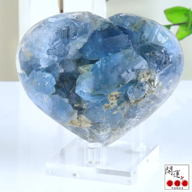 開運方程式】天青石愛心水晶原礦特選玻璃藍光天使之石AGU797(舒緩壓力