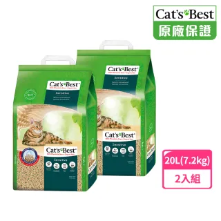 【CAT’S BEST 凱優】凝結木屑砂《黑標強效除臭》-7.2kg│20Lx2包(貓砂/木屑砂/環保砂/杉木砂/松木砂)
