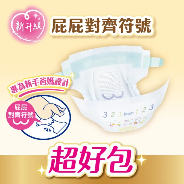 【滿意寶寶】極上呵護紙尿褲S60片X4包/箱(黏貼型/日本白金/防漏尿布推薦)