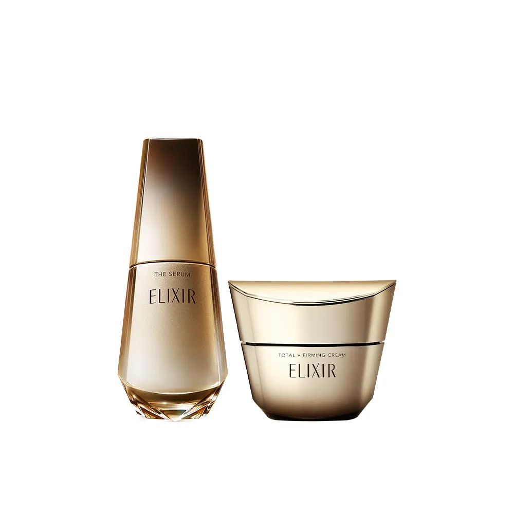 即期品【ELIXIR 怡麗絲爾】膠原飆速緊緻組(膠原緊V澎潤霜+膠原新肌光速精華)