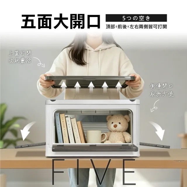 【ONE HOUSE】30L 藤原五開門巨無霸折疊收納箱 2入(可疊加/掀蓋整理箱/收納櫃)