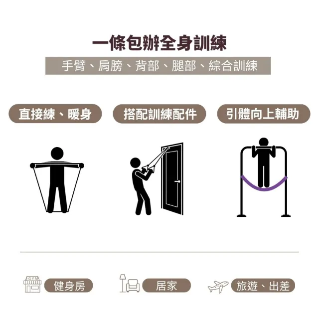 【KEY POWER 氣魄】台灣製 彈力帶 50kg/110磅｜附收納網袋(天然橡膠.無化學味.彈力繩)