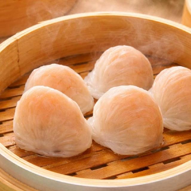 【易牙居】經典鮮蝦餃10入 5盒組 (港點 蝦餃 燒賣 奶黃包 叉燒包 快速上桌 團購 年菜預購)