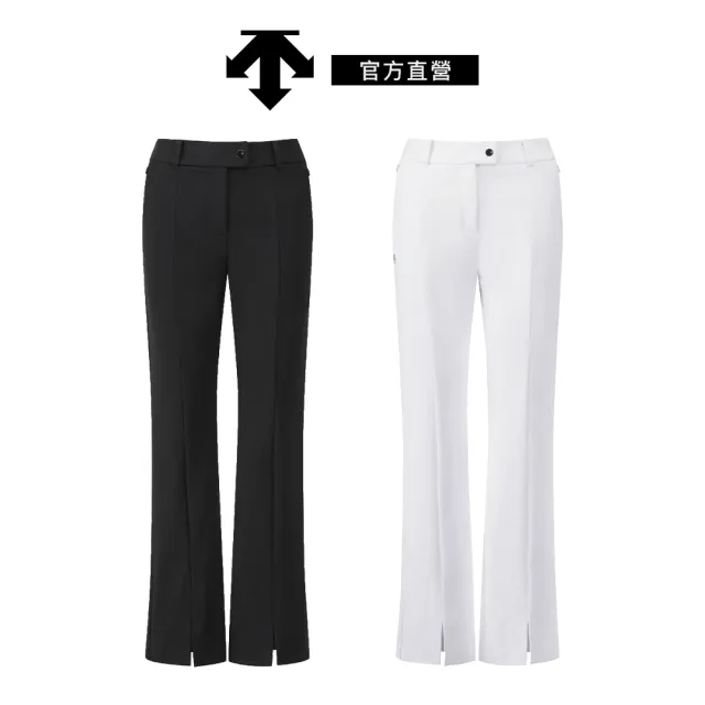 【DESCENTE】GOLF 迪桑特 女士 微喇叭修身高爾夫長褲(白色/黑色)