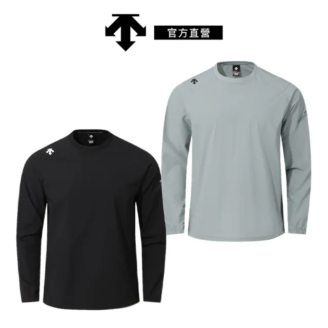 【DESCENTE】迪桑特 男士 鐵人三項涼感彈性長袖上衣(黑色/灰色)