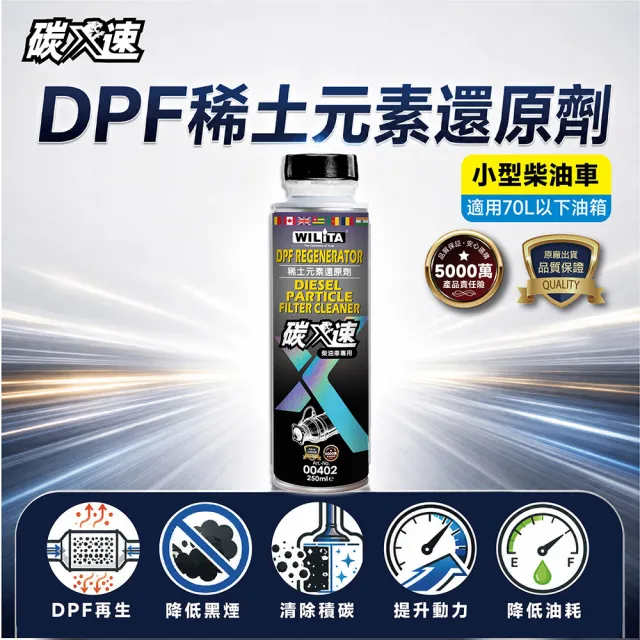 【WILITA 威力特】碳速X DPF 稀土元素還原劑 3入優惠組(對應75公升柴油車)2026最新升級版