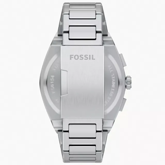 【FOSSIL】Everett 金明洙配戴款 時尚三眼計時手錶-銀x灰藍/44mm 送禮 禮物 推薦(FS6154)