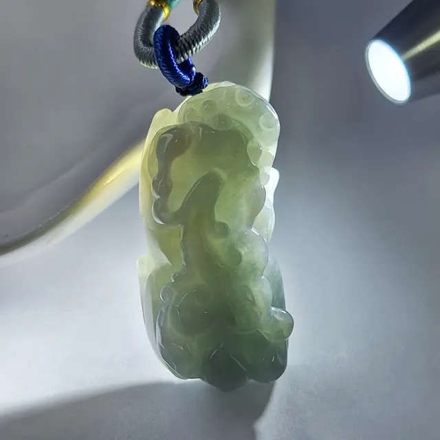 【鵝娘翡翠】天然A貨翡翠 緬甸玉 濃紫羅蘭貔貅吊墜 A4371437(翡翠貔貅吊墜)