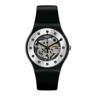 【SWATCH】SILVER GLAM 經典手錶/男錶/女錶/瑞士製造 SO29B109 (41mm)