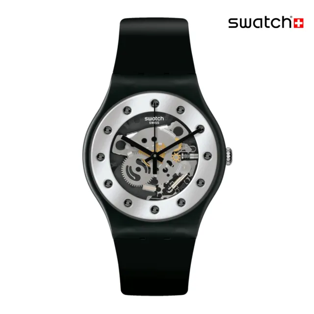 【SWATCH】SILVER GLAM 經典手錶/男錶/女錶/瑞士製造 SO29B109 (41mm)