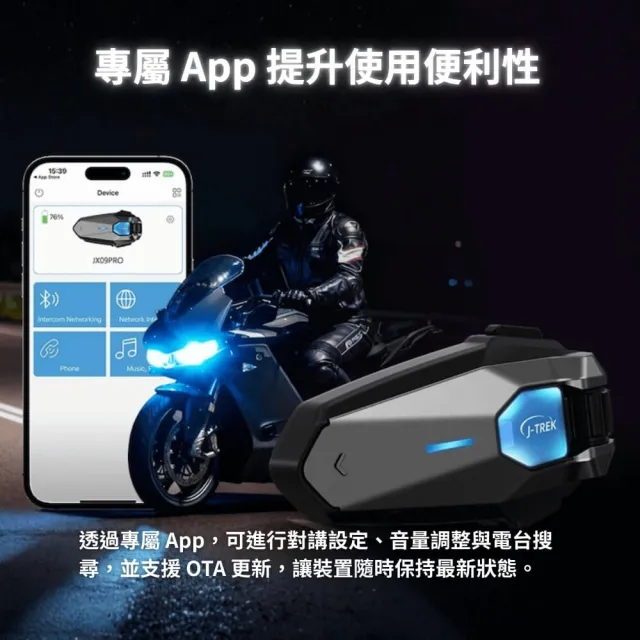 J-TREK JX09 PRO 磁吸快拆 安全帽通訊藍牙耳機 摩托車藍牙耳機 機車用藍牙耳機 藍牙多人對講
