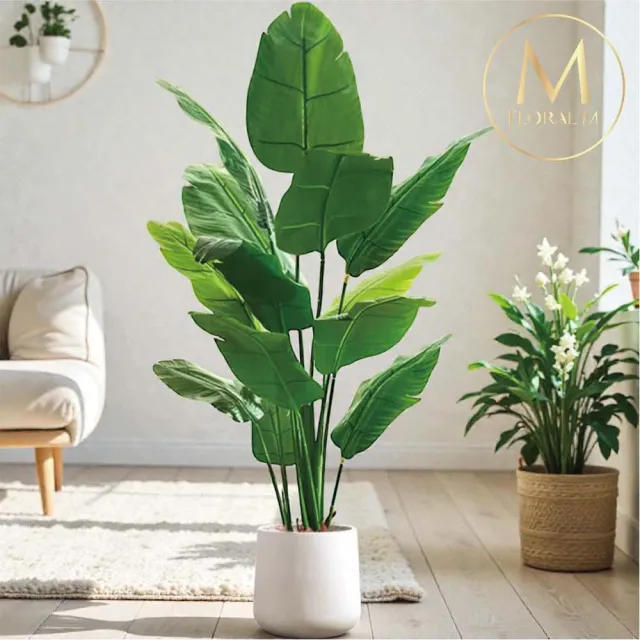 【Floral M】招財納福天堂鳥180cm大型仿真植栽(贈花盆)(仿真樹/免澆水/室內佈置/居家裝飾/招財擺設)