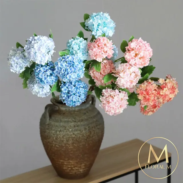 【Floral M】京都夏日繡球深海藍仿真花花材1入組(人造花/仿真花/假花/花藝DIY/裝飾花材)