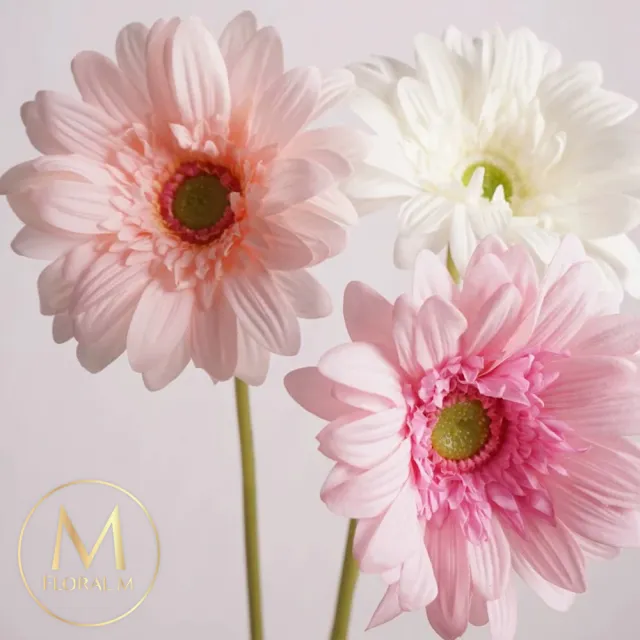 【Floral M】夏日繽紛小太陽非洲菊仿真花花材3入組(人造花/仿真花/假花/花藝DIY/裝飾花材)